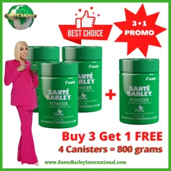 Santé Barley Canister WITH Stevia 3+1 Promo