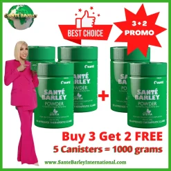 Santé Barley Canister WITH Stevia 3+2 Promo