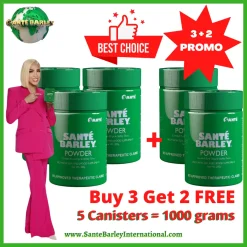 Santé Barley Canister WITHOUT Stevia 3+2 Promo