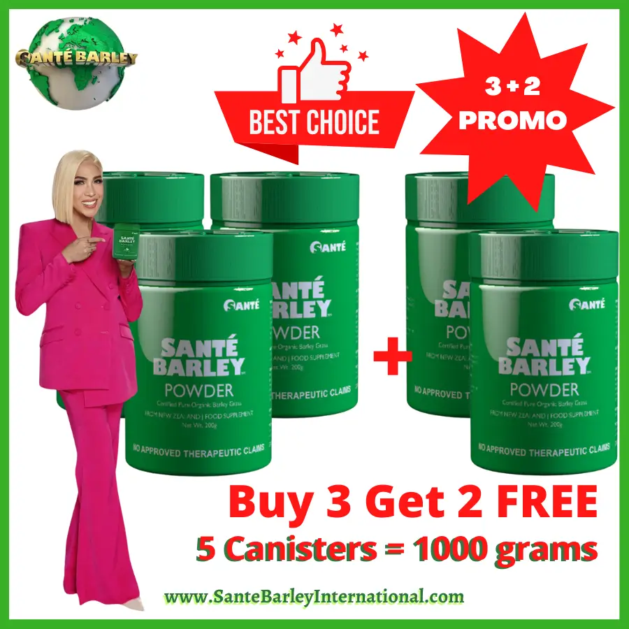 Santé Barley Canister WITHOUT Stevia 3+2 Promo