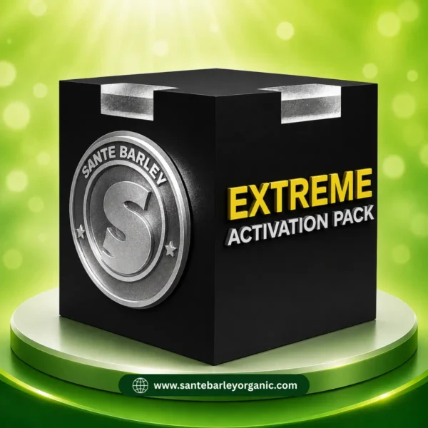 Sante Barley Extreme Pack featuring Certified Organic Barley Grass from New Zealand for individuals seeking premium daily nutrition and wellness support.